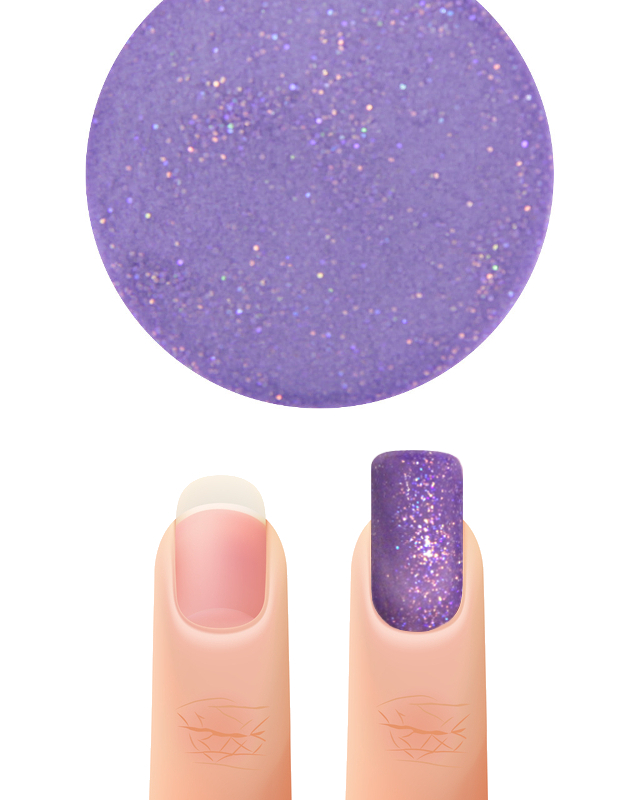 Poudre acrylique couleur - LILAS GLITTER