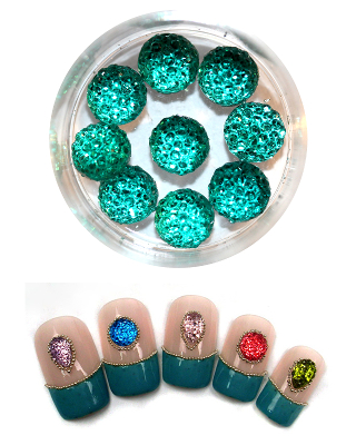 Studs strass bulle - turquoise