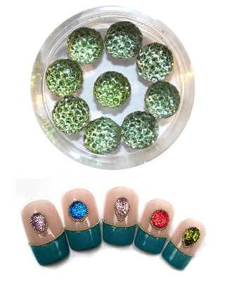 Studs strass bulle - vert