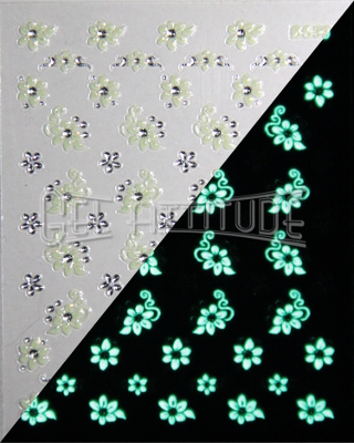 Stickers ongles phosphorescents "Fleurs 5"