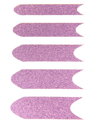 Stickers ongles Nail Art : arrondi mauve pailleté