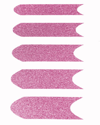 Stickers ongles Nail Art : arrondi rose pailleté