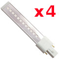 4 Ampoules LED 6W pour lampe UV