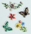 Sticker d' ongle "Fleurs & papillons"
