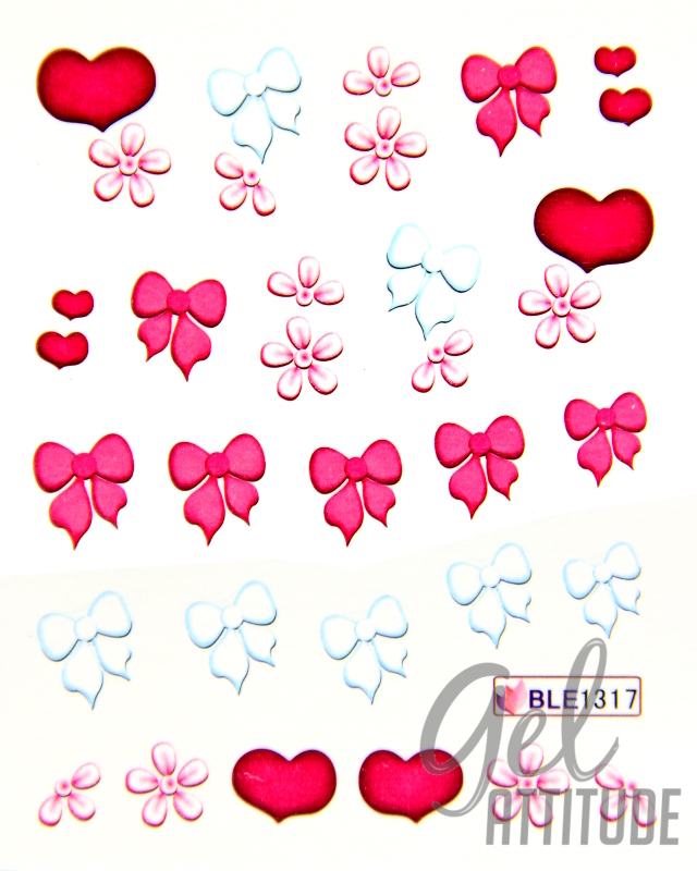 Stickers ongles Nail Art : Coeurs & noeuds