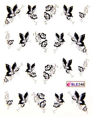 Stickers ongles Nail Art : Papillons noirs