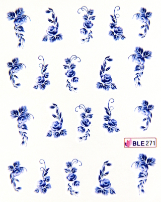 Stickers ongles Nail Art : Roses bleues