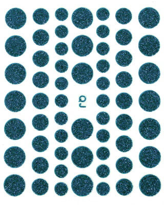 Stickers ongles Nail Art : bouton bleu pailleté