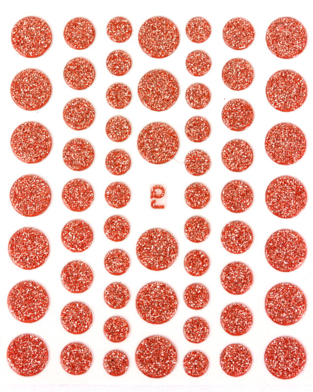 Stickers ongles Nail Art : bouton orange pailleté