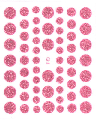 Stickers ongles Nail Art : bouton rose pailleté