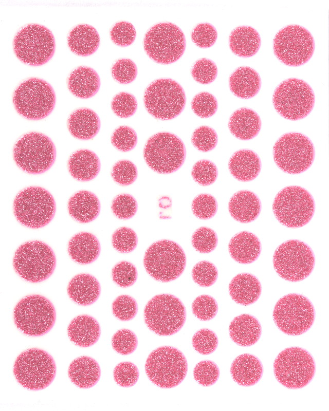 Stickers ongles Nail Art : bouton rose pailleté