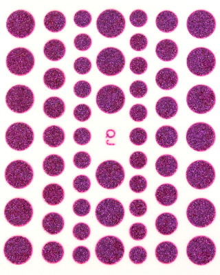 Stickers ongles Nail Art : bouton violet pailleté