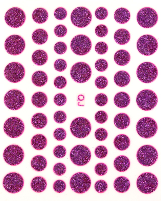 Stickers ongles Nail Art : bouton violet pailleté