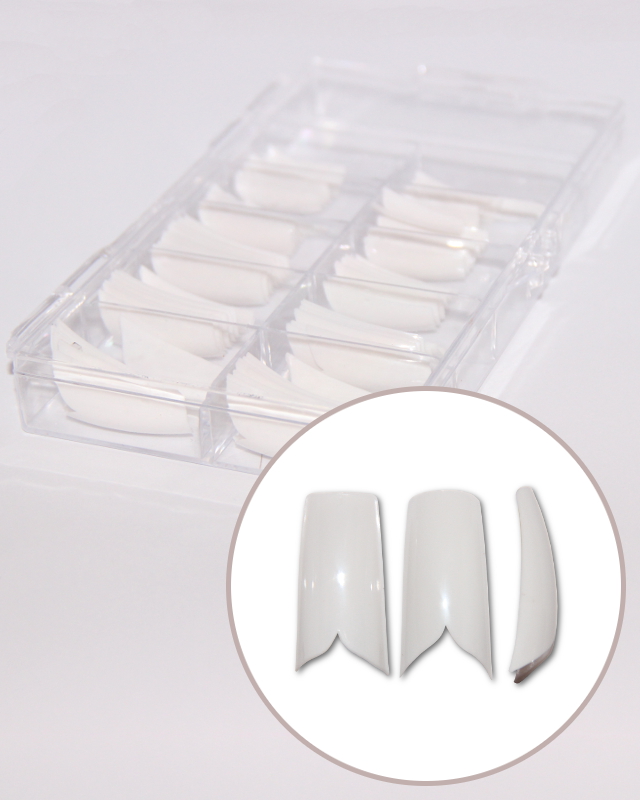 Boîte 100 capsules ongles blanches sans encoche "V"