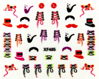 Stickers ongles Nail Art pour ongle Gel UV: Lacets rouges et noirs
